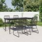 Preview: ARDEBO.de - 5-tlg. Garten-Essgruppe Schwarz PVC Rattan