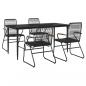 Preview: 5-tlg. Garten-Essgruppe Schwarz PVC Rattan