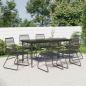 Preview: ARDEBO.de - 7-tlg. Garten-Essgruppe Schwarz PVC-Rattan