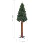 Preview: Weihnachtsbaum Schlank mit Echtholz und Zapfen Grün 180 cm PVC