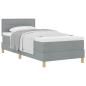 Preview: Boxspringbett mit Matratze Hellgrau 90 x 190 cm Stoff