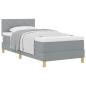 Preview: Boxspringbett mit Matratze Hellgrau 90 x 190 cm Stoff