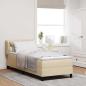 Preview: ARDEBO.de - Boxspringbett mit Matratze mit Matratze Creme 80 x 200 cm Stoff