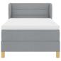 Preview: Boxspringbett mit Matratze Creme 90x200 cm Stoff Hellgrau