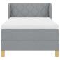 Preview: Boxspringbett mit Matratze Creme 90x200 cm Stoff Hellgrau