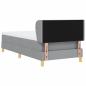 Preview: Boxspringbett mit Matratze Creme 90x200 cm Stoff Hellgrau