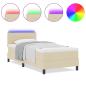 Preview: Boxspringbett mit Matratze mit Kopfteil Creme 80 x 200 cm Stoff