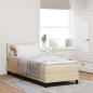 Preview: ARDEBO.de - Boxspringbett mit Matratze mit Kopfteil Creme 80 x 200 cm Stoff