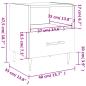 Preview: Nachttisch Grau Sonoma 40x35x47,5 cm Holzwerkstoff