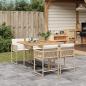 Preview: ARDEBO.de - 5-tlg. Garten-Essgruppe mit Kissen Beige Poly Rattan