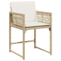 Preview: 5-tlg. Garten-Essgruppe mit Kissen Beige Poly Rattan