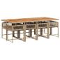 Preview: 9-tlg. Garten-Essgruppe mit Kissen Beige Poly Rattan