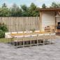 Preview: ARDEBO.de - 13-tlg. Garten-Essgruppe mit Kissen Beige Poly Rattan