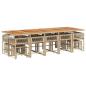 Preview: 15-tlg. Garten-Essgruppe mit Kissen Beige Poly Rattan
