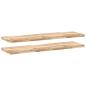 Preview: Schweberegale 2 Stk. 160x40x4 cm Massivholz Akazie Unbehandelt
