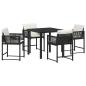 Preview: ARDEBO.de - Garten Essgruppe 5 pcs Schwarz Poly-Rattan