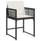 Preview: Garten Essgruppe 5 pcs Schwarz Poly-Rattan