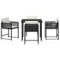 Preview: Garten Essgruppe 5 pcs Schwarz Poly-Rattan