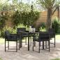 Preview: ARDEBO.de - Garten Essgruppe 5 pcs Schwarz Poly-Rattan