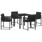 Preview: Garten Essgruppe 5 pcs Schwarz Poly-Rattan