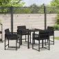 Preview: Garten Essgruppe 5 pcs Schwarz Poly-Rattan