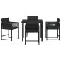Preview: Garten Essgruppe 5 pcs Schwarz Poly-Rattan