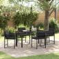 Preview: ARDEBO.de - Garten Essgruppe 5 pcs Schwarz Poly-Rattan