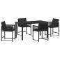 Preview: Garten Essgruppe 5 pcs Schwarz Poly-Rattan