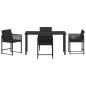 Preview: Garten Essgruppe 5 pcs Schwarz Poly-Rattan