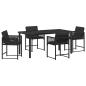 Preview: Garten Essgruppe 5 pcs Schwarz Poly-Rattan