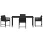 Preview: Garten Essgruppe 5 pcs Schwarz Poly-Rattan