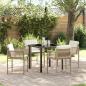Preview: ARDEBO.de - Garten Essgruppe 5 pcs Beige Poly-Rattan
