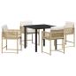 Preview: Garten Essgruppe 5 pcs Beige Poly-Rattan