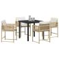 Preview: Garten Essgruppe 5 pcs Beige Poly-Rattan