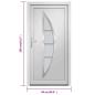 Preview: Haustür Weiß 98x208 cm PVC
