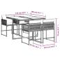 Preview: 5-tlg. Garten-Essgruppe mit Kissen Hellgrau Poly Rattan