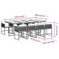 Preview: 9-tlg. Garten-Essgruppe mit Kissen Hellgrau Poly Rattan