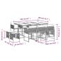 Preview: 11-tlg. Garten-Essgruppe mit Kissen Hellgrau Poly Rattan