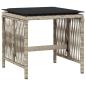 Preview: 13-tlg. Garten-Essgruppe mit Kissen Hellgrau Poly Rattan