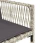 Preview: 15-tlg. Garten-Essgruppe mit Kissen Hellgrau Poly Rattan