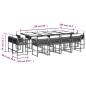 Preview: 13-tlg. Garten-Essgruppe mit Kissen Hellgrau Poly Rattan