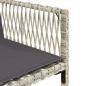 Preview: 15-tlg. Garten-Essgruppe mit Kissen Hellgrau Poly Rattan