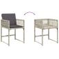 Preview: 17-tlg. Garten-Essgruppe mit Kissen Hellgrau Poly Rattan