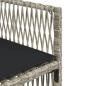 Preview: 9-tlg. Garten-Essgruppe mit Kissen Hellgrau Poly Rattan
