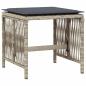 Preview: 11-tlg. Garten-Essgruppe mit Kissen Hellgrau Poly Rattan