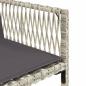 Preview: 11-tlg. Garten-Essgruppe mit Kissen Hellgrau Poly Rattan