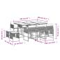 Preview: 11-tlg. Garten-Essgruppe mit Kissen Hellgrau Poly Rattan