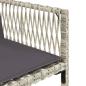 Preview: 11-tlg. Garten-Essgruppe mit Kissen Hellgrau Poly Rattan