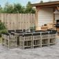 Preview: ARDEBO.de - 13-tlg. Garten-Essgruppe mit Kissen Hellgrau Poly Rattan