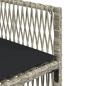 Preview: 15-tlg. Garten-Essgruppe mit Kissen Hellgrau Poly Rattan